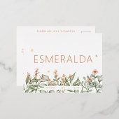 Carte postale Peachy à faire-part de naissance flo (Recto/Verso)