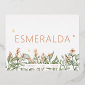 Carte postale Peachy à faire-part de naissance flo (Recto)