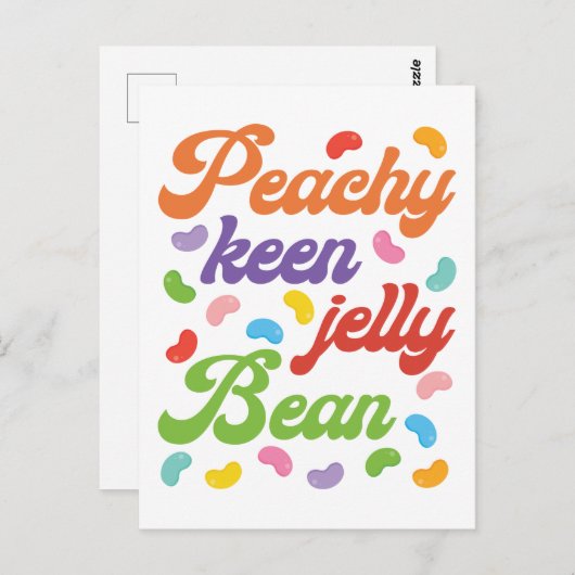 Carte Postale Peachy Keen Jelly Bean Easter Candy Retro (Devant / Derrière)