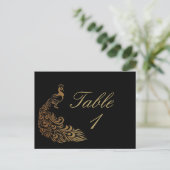 Carte Postale Peacock Art Déco de bronze et numéro de tableau fl (Debout devant)