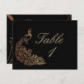 Carte Postale Peacock Art Déco de bronze et numéro de tableau fl (Devant / Derrière)