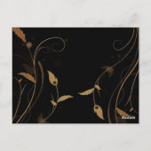 Carte Postale Peacock Art Déco de bronze et numéro de tableau fl (Dos)