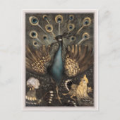 Carte Postale Peacock avec poulets (1878-1910) Theo van Hoytem (Devant)