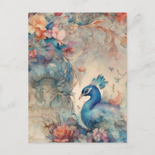 Carte postale Peacock colorée