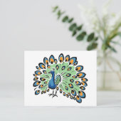 Carte Postale Peacock de dessin coloré (Debout devant)