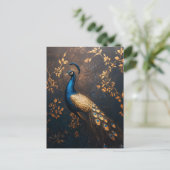 Carte Postale Peacock en bleu et or (Debout devant)