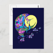 Carte Postale Peacock en clair de lune (Devant / Derrière)