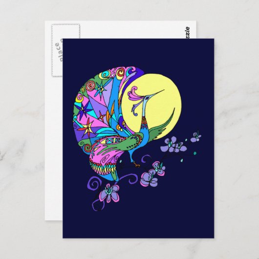 Carte Postale Peacock en clair de lune (Devant / Derrière)