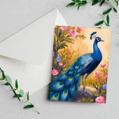 Carte Postale Peacock Feathers Beau Animal Floral