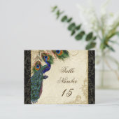 Carte Postale Peacock & Feathers Numéros de tableau des Mariages (Debout devant)