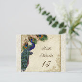 Carte Postale Peacock & Feathers Numéros de tableau des Mariages (Debout devant)