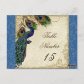Carte Postale Peacock & Feathers Numéros de tableau des Mariages (Dos)