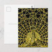 Carte Postale Peacock Gold Art Nouveau (Devant / Derrière)