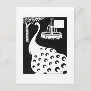 Carte Postale Peacock motif, from 'Le Morte d'Arthur' (litho)