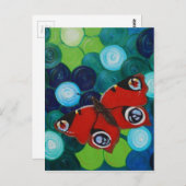 Carte Postale Peacock Papillon peint (Devant / Derrière)