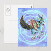 Carte Postale Peacock Unicorn (Devant / Derrière)