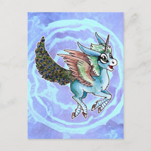 Carte Postale Peacock Unicorn