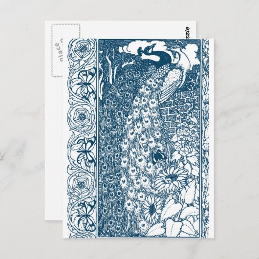 Carte Postale Peacocks Art Nouveau (Devant / Derrière)