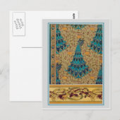 Carte Postale Peacocks Art Nouveau (Devant / Derrière)
