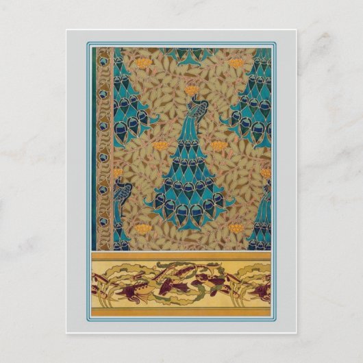 Carte Postale Peacocks Art Nouveau (Devant)