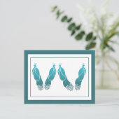 Carte postale Peacocks turquoise et Oracle Green A (Debout devant)