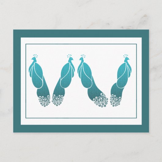 Carte postale Peacocks turquoise et Oracle Green A (Devant)