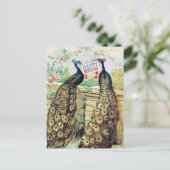 Carte Postale Peacocks vintages - Bonne fête des mères (Debout devant)