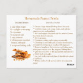 Carte Postale Peanut Brittle Recipe (Dos)