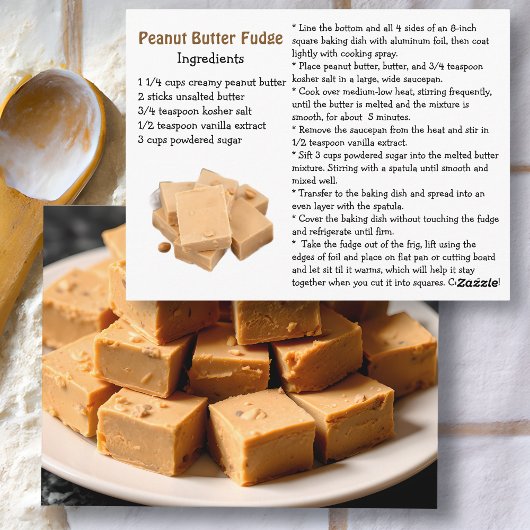 Carte Postale Peanut Butter Fudge Recipe Card