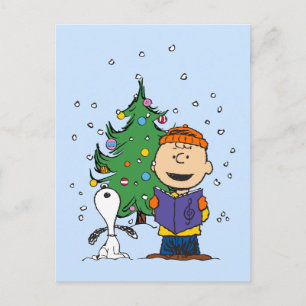 Carte Postale Peanuts   Chanter Noël