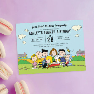 Carte Postale Peanuts   Charlie Brown et Gang Anniversaire