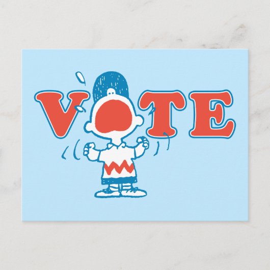 Carte Postale Peanuts | Charlie Brown Vote (Devant)