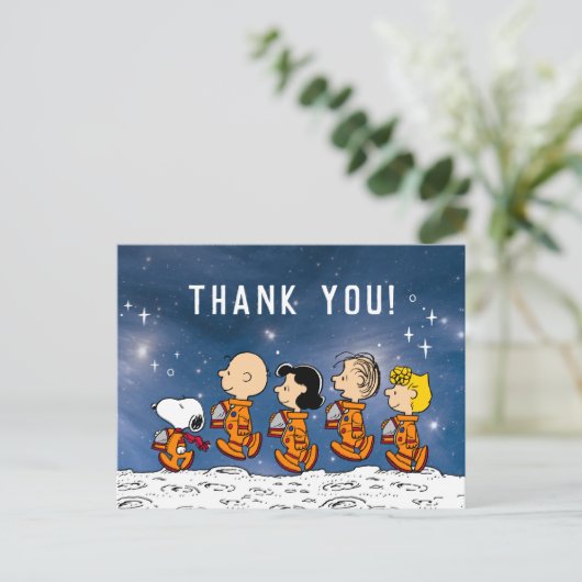 Carte Postale Peanuts | Joyeux Anniversaire dans l'espace Merci (Debout devant)