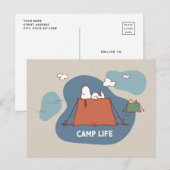 Carte Postale Peanuts | La vie de camping de Snoopy et Woodstock (Devant / Derrière)