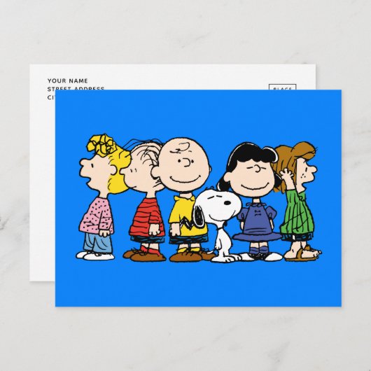 Carte Postale Peanuts | Le gang Peanuts ensemble (Devant / Derrière)