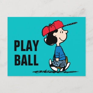 Carte Postale Peanuts Lucy Jouant au Baseball