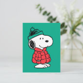 Carte Postale Peanuts | Manteau d'hiver et chapeau de Snoopy (Debout devant)