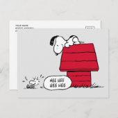 Carte Postale PEANUTS | Motif Rouge et Noir (Devant / Derrière)