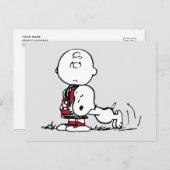Carte Postale PEANUTS | Motif Rouge & Noir (Devant / Derrière)