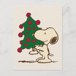 Carte Postale Peanuts   Sapin de Noël de Snoopy