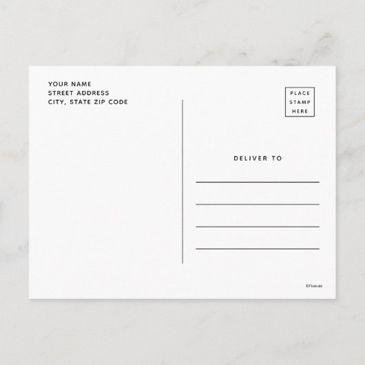 Carte Postale Peanuts | Sapin de Noël de Snoopy (Dos)