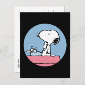 Carte Postale Peanuts | Snoopy à la machine à écrire (Devant / Derrière)