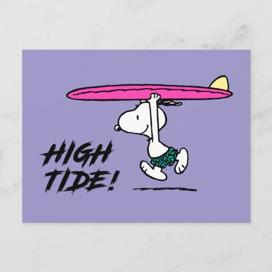 Carte Postale Peanuts | Snoopy courant vers la plage (Devant)