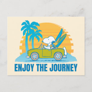 Carte Postale Peanuts Snoopy et Woodstock profitent du voyage