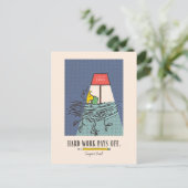 Carte Postale Peanuts Snoopy Hard Work Pays Off Graduation (Debout devant)