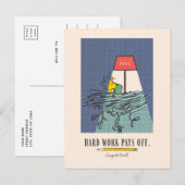 Carte Postale Peanuts Snoopy Hard Work Pays Off Graduation (Devant / Derrière)