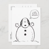 Carte Postale Peanuts | Snoopy Jouant au Bonhomme de Neige (Devant / Derrière)