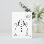 Carte Postale Peanuts | Snoopy Jouant au Bonhomme de Neige (Debout devant)