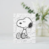 Carte Postale PEANUTS | Snoopy on Black White Comics (Debout devant)