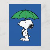 Carte Postale Peanuts | Snoopy parapluie vert (Devant)